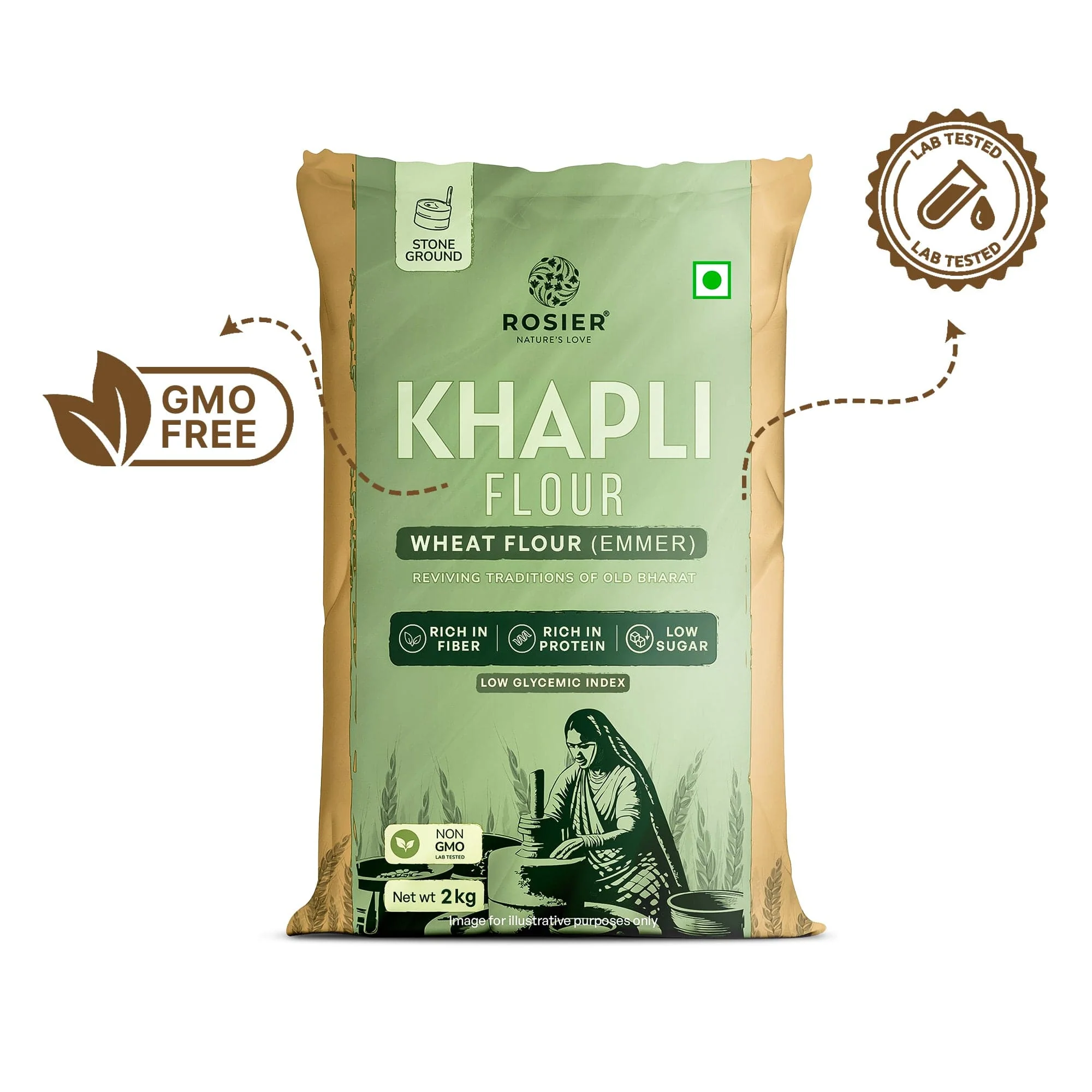 Khapli Wheat Atta (Pack of 2) (2Kg + 2Kg) - Image 5