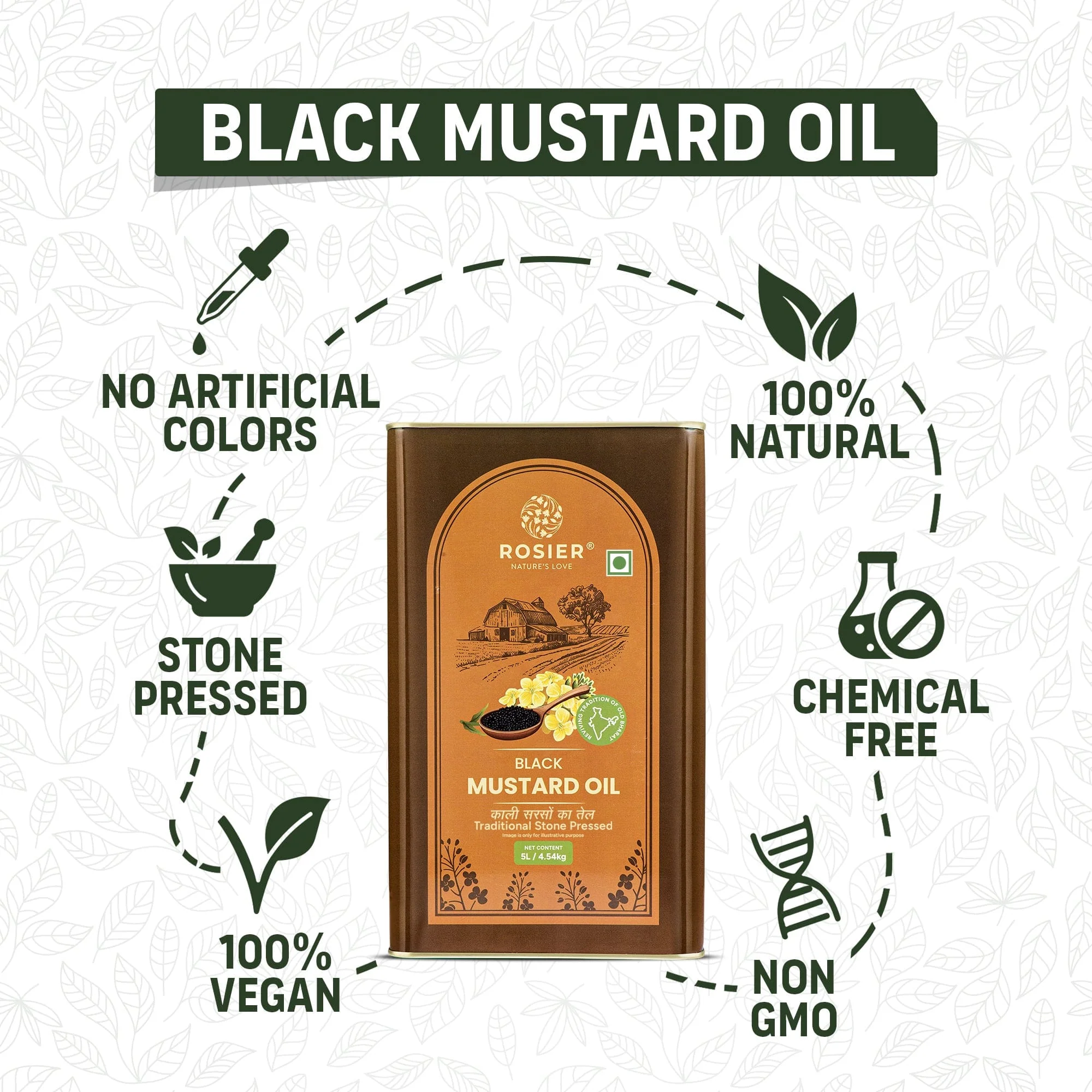 Stone Pressed Black Mustard Oil 5 Ltr - Image 6